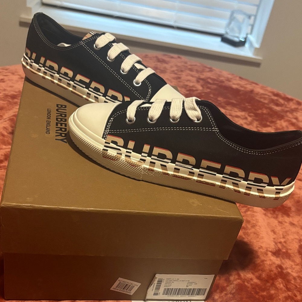 Burberry Black and White Kids Sneakers